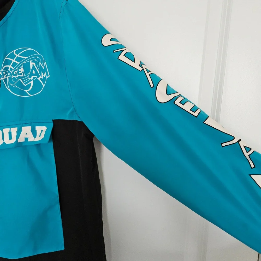 Space Jam Tune Squad Windbreaker Jacket Sz Med- Hoodie Looney Tunes 90s